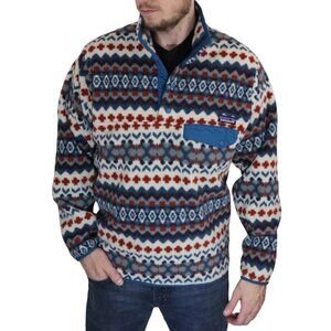 Patagonia printed Syncihlla aztec cliff underwater blue snap-t fleece